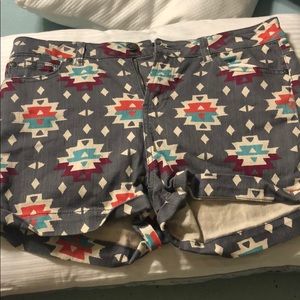 Aztec design Jean shorts